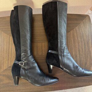 Cole Haan Sylvan Harness tall black suede boot 9.5 B